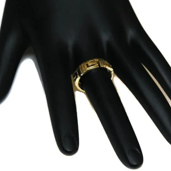 14k Solid Yellow Gold Greek Pattern Band Ring!! - Picture 3 of 4